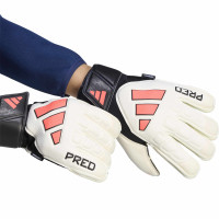 adidas Predator Match Fingersave Goalkeeper Gloves White Black Pink
