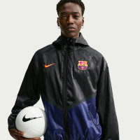 Nike FC Barcelona Anthem Training Jacket 2026-2027 Black Dark Blue Golden Yellow