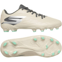 Skechers Razor 2 Low Gras / Kunstgras Voetbalschoenen (MG) Kids Beige Donkergrijs Turquoise
