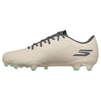 Skechers SKX_2 Low Academy Gras Voetbalschoenen (FG) Beige Donkergrijs Turquoise
