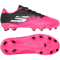 Skechers Razor 1.5 Gras Voetbalschoenen (FG) Kids Zwart Roze