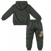 Nike Club Fleece Trainingspak Hooded Peuters/Kleuters Donkergroen Goud