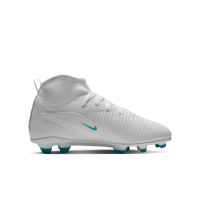 Nike Phantom 6 High Club Grass/Artificial Grass Football Boots (MG) Kids White Turquoise