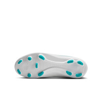 Nike Phantom 6 High Club Grass/Artificial Grass Football Boots (MG) Kids White Turquoise