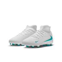 Nike Phantom 6 High Club Grass/Artificial Grass Football Boots (MG) Kids White Turquoise