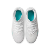 Nike Phantom 6 High Club Grass/Artificial Grass Football Boots (MG) Kids White Turquoise