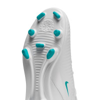 Nike Phantom 6 High Club Grass/Artificial Grass Football Boots (MG) Kids White Turquoise