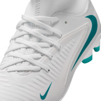 Nike Phantom 6 High Club Grass/Artificial Grass Football Boots (MG) Kids White Turquoise