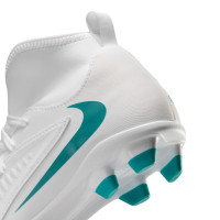 Nike Phantom 6 High Club Grass/Artificial Grass Football Boots (MG) Kids White Turquoise
