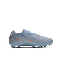 Nike Phantom 6 Low Pro Gras / Kunstgras Voetbalschoenen (MG) Kids Lichtblauw Oranje Zilvergrijs
