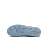 Nike Phantom 6 Low Pro Gras / Kunstgras Voetbalschoenen (MG) Kids Lichtblauw Oranje Zilvergrijs