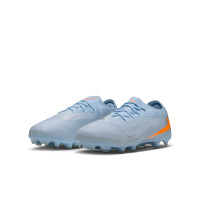 Nike Phantom 6 Low Pro Gras / Kunstgras Voetbalschoenen (MG) Kids Lichtblauw Oranje Zilvergrijs