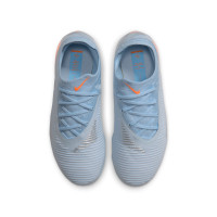 Nike Phantom 6 Low Pro Gras / Kunstgras Voetbalschoenen (MG) Kids Lichtblauw Oranje Zilvergrijs