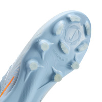 Nike Phantom 6 Low Pro Gras / Kunstgras Voetbalschoenen (MG) Kids Lichtblauw Oranje Zilvergrijs