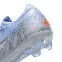 Nike Mercurial Vapor 17 Pro Gras Voetbalschoenen (FG) Kids Lichtblauw Oranje Zilvergrijs