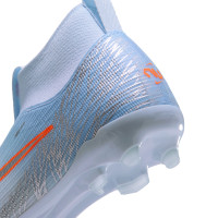 Nike Mercurial Superfly 11 Academy Gras / Kunstgras Voetbalschoenen (MG) Kids Lichtblauw Oranje Zilvergrijs