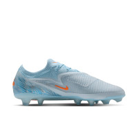 Nike Phantom 6 Low Elite Gras Voetbalschoenen (FG) Lichtblauw Oranje Zilvergrijs