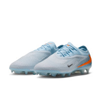 Nike Phantom 6 Low Elite Gras Voetbalschoenen (FG) Lichtblauw Oranje Zilvergrijs