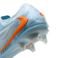 Nike Phantom 6 Low Elite Gras Voetbalschoenen (FG) Lichtblauw Oranje Zilvergrijs
