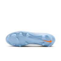 Nike Phantom 6 Low Academy Gras / Kunstgras Voetbalschoenen (MG) Lichtblauw Oranje Zilvergrijs