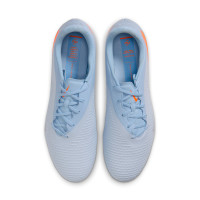 Nike Phantom 6 Low Academy Gras / Kunstgras Voetbalschoenen (MG) Lichtblauw Oranje Zilvergrijs