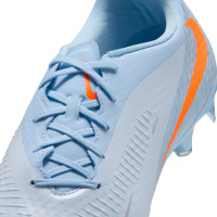 Nike Phantom 6 Low Academy Gras / Kunstgras Voetbalschoenen (MG) Lichtblauw Oranje Zilvergrijs