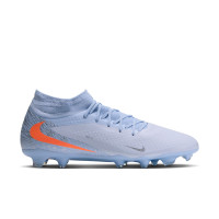 Nike Phantom 6 High Academy Grass/Artificial Grass Football Boots (MG) Light Blue Orange Silver Grey