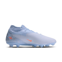 Nike Phantom 6 High Academy Grass/Artificial Grass Football Boots (MG) Light Blue Orange Silver Grey