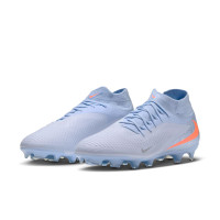 Nike Phantom 6 High Academy Grass/Artificial Grass Football Boots (MG) Light Blue Orange Silver Grey