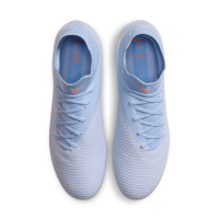 Nike Phantom 6 High Academy Grass/Artificial Grass Football Boots (MG) Light Blue Orange Silver Grey