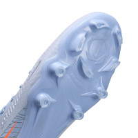 Nike Phantom 6 High Academy Grass/Artificial Grass Football Boots (MG) Light Blue Orange Silver Grey
