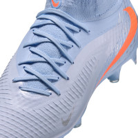 Nike Phantom 6 High Academy Grass/Artificial Grass Football Boots (MG) Light Blue Orange Silver Grey