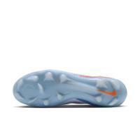 Nike Phantom 6 High Elite Gras Voetbalschoenen (FG) Lichtblauw Oranje Zilvergrijs