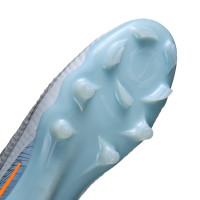 Nike Phantom 6 High Elite Gras Voetbalschoenen (FG) Lichtblauw Oranje Zilvergrijs