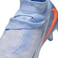 Nike Phantom 6 High Elite Gras Voetbalschoenen (FG) Lichtblauw Oranje Zilvergrijs