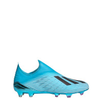 adidas X 19+ Gras Voetbalschoenen (FG) Lichtblauw Wit Zwart
