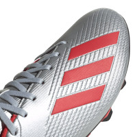 adidas X 19.4 Gras / Kunstgras Voetbalschoenen (FxG) Zilver Rood