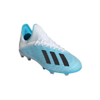 adidas X 19.1 Gras Voetbalschoenen (FG) Kids Lichtblauw Wit Zwart