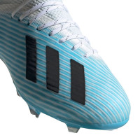 adidas X 19.1 Gras Voetbalschoenen (FG) Kids Lichtblauw Wit Zwart
