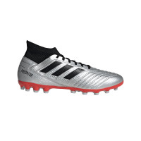 adidas PREDATOR 19.3 AG Kunstgras Voetbalschoenen Zilver Zwart Rood