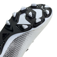 adidas X GHOSTED.4 Gras / Kunstgras Voetbalschoenen (FxG) Wit Zwart Zilver