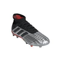 adidas PREDATOR 19.1 Gras Voetbalschoenen (FG) Kids Zilver Zwart Rood
