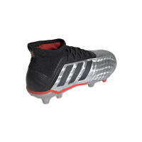 adidas PREDATOR 19.1 Gras Voetbalschoenen (FG) Kids Zilver Zwart Rood
