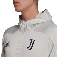 adidas Juventus Track Hoodie 2020-2021 Lichtgrijs Donkerblauw
