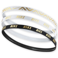 Nike Metallic Haarbanden 3-Pack Wit Zwart Goud
