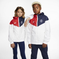 Nike Paris Saint Germain Windrunner GFA Trainingspak Kids Wit Blauw Rood