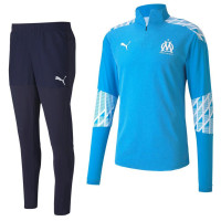 Puma Olympique Marseille Stadium Zip Trainingspak 2020-2021 Blauw Wit