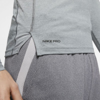 Nike Pro Compressieshirt Lange Mouwen Grijs Zwart