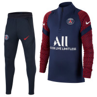 Nike Paris Saint Germain Strike Drill Trainingspak 2020-2021 Kids Donkerblauw Rood