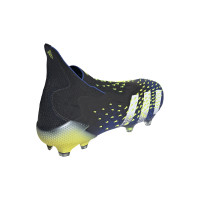 adidas Predator Freak+ Gras Voetbalschoenen (FG) Zwart Blauw Geel